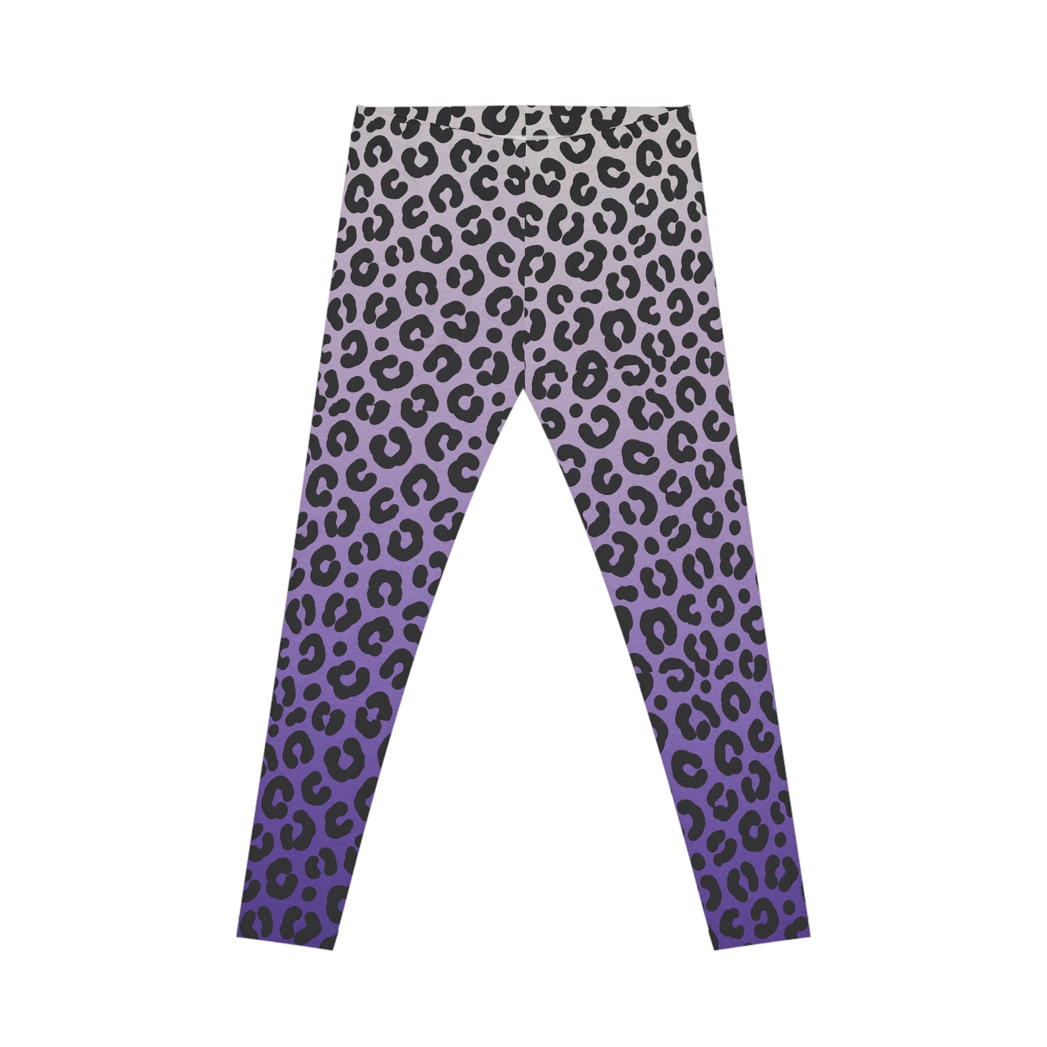 Purple Ombre Leopard Print Leggings — Women's Casual Animal Print Activewear