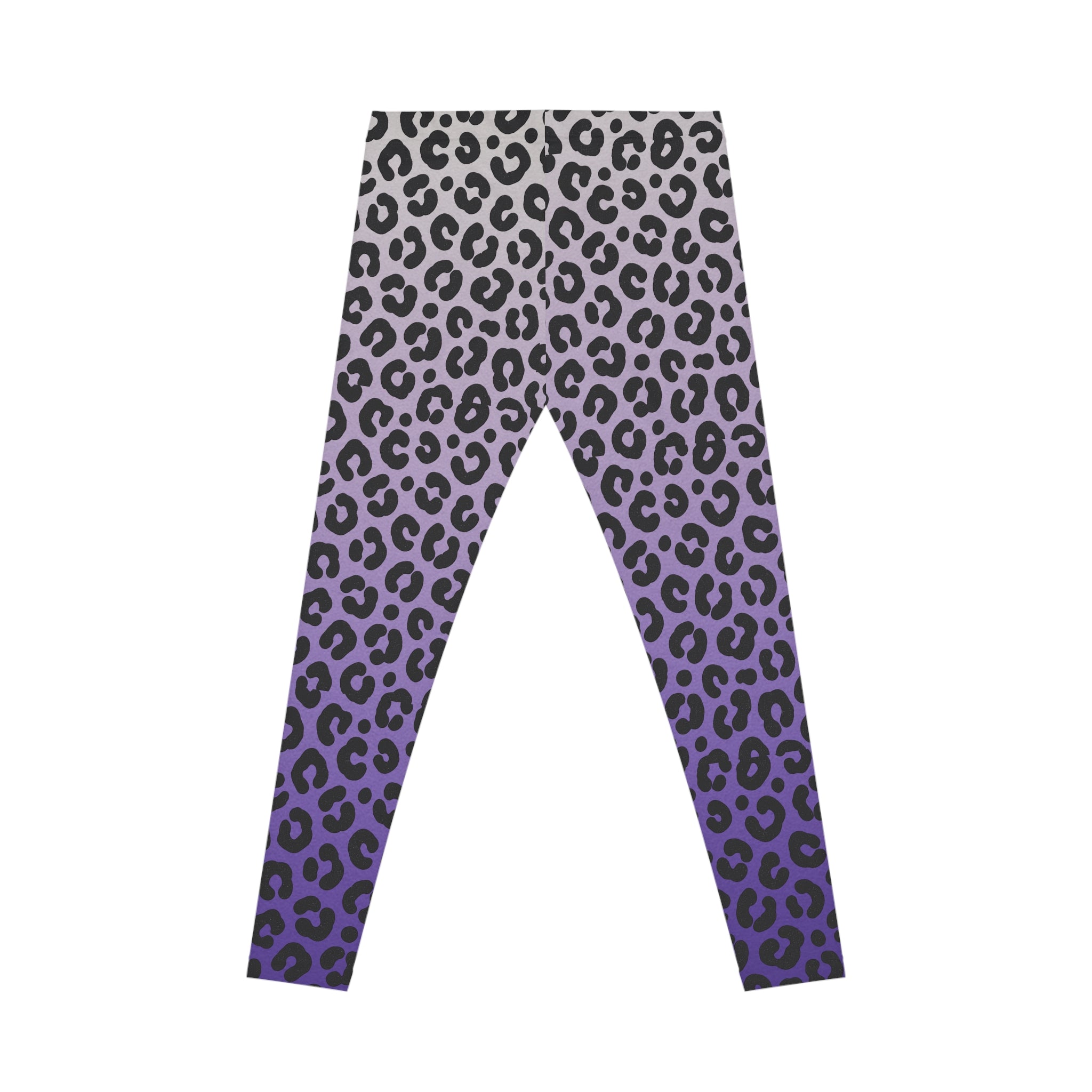 Purple Ombre Leopard Print Leggings — Women's Casual Animal Print Activewear