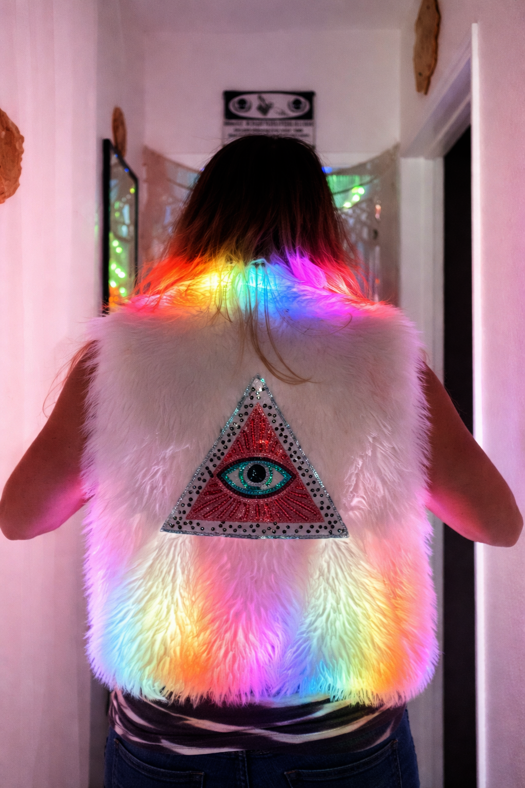 OHHUM Rainbow Visions LED Fur Vest