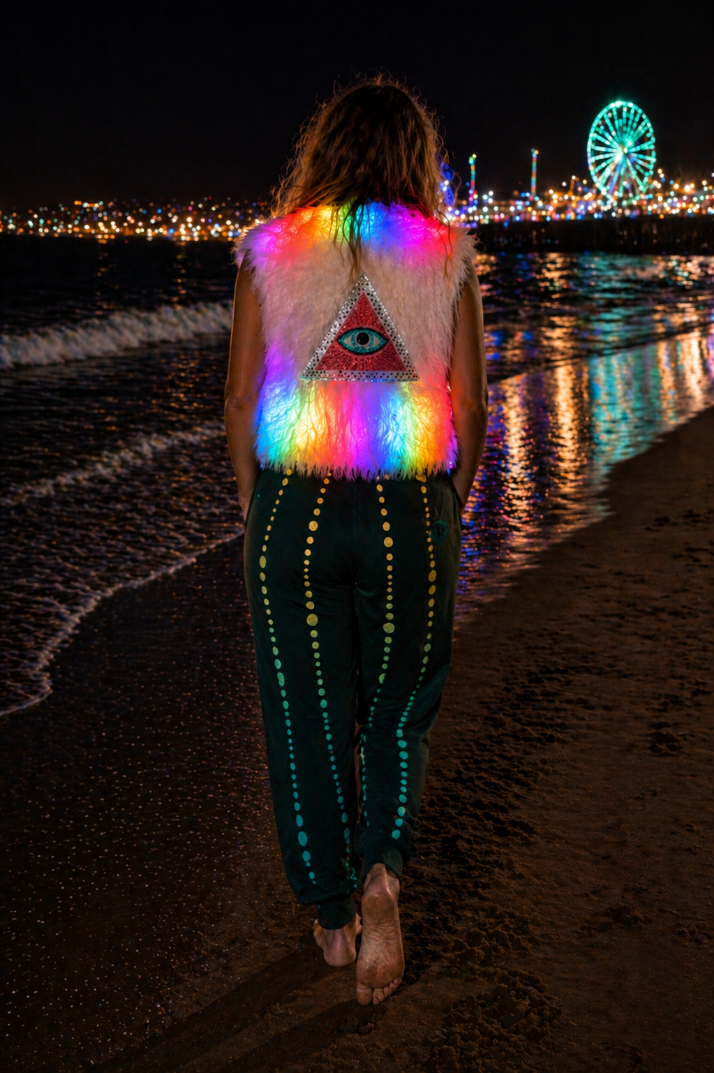 OHHUM Rainbow Visions LED Fur Vest