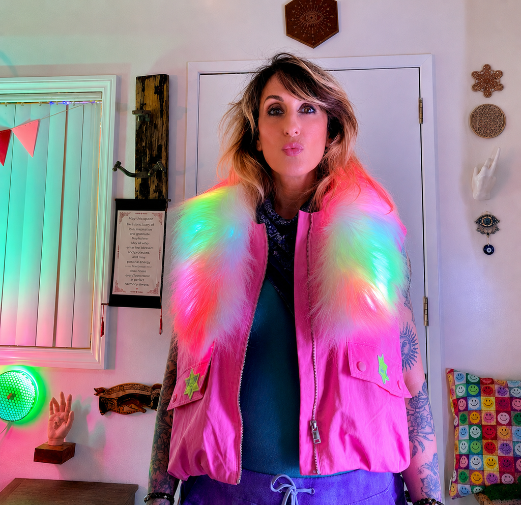 OHHUM  Radiant Aura LED Faux Fur Vest