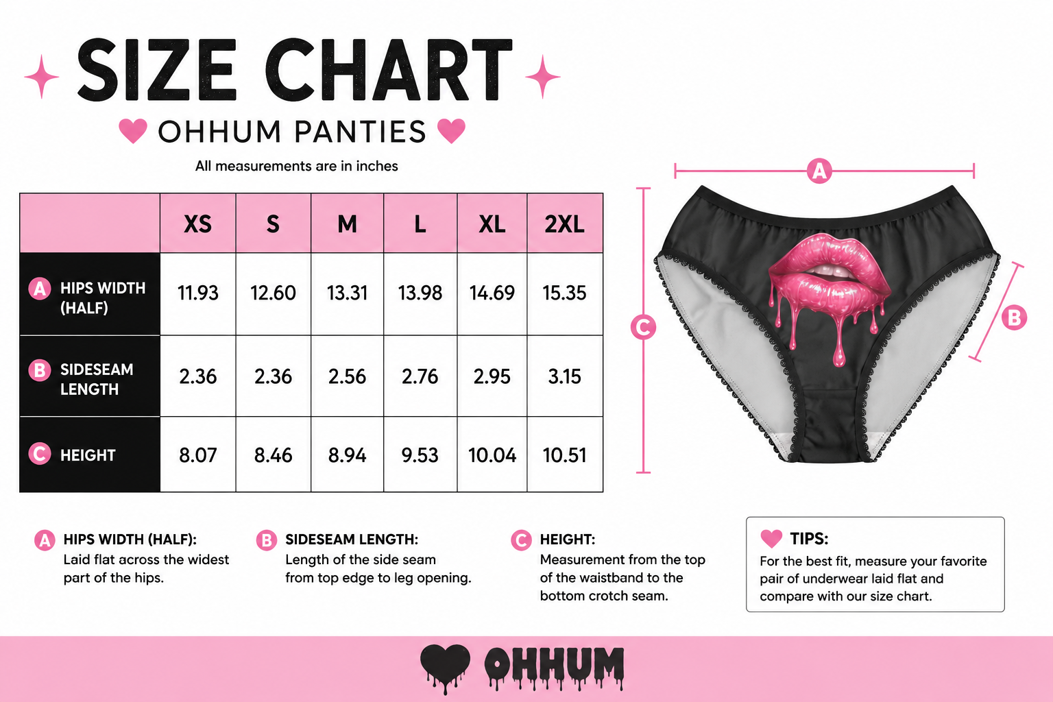 OHHUM Pink Poison Lace Bikini Panties